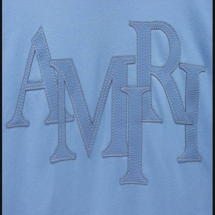 Amiri Staggered Logo Hoodie | Blue