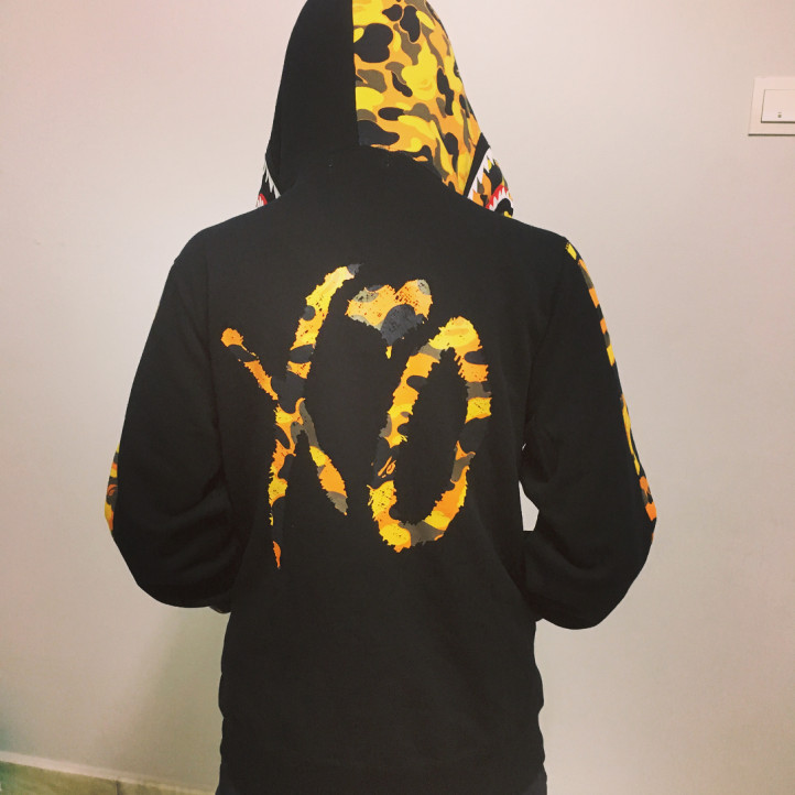 BAPE x XO The Weeknd Hoodie | Black-Yellow