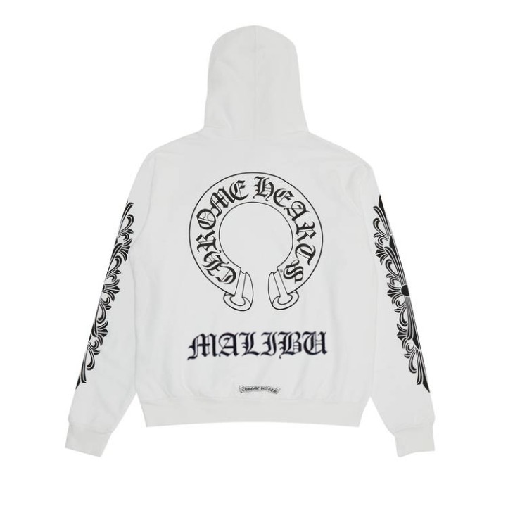 Chrome Hearts "Malibu" Zip Hoodie | White