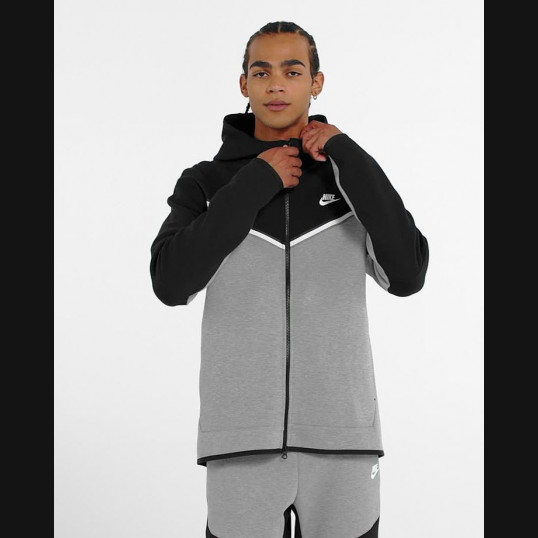 Nike Tech Fleece Zip-Up Hoodie | Dark Grey/Black