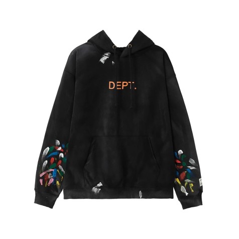 Gallery Dept. Center Logo Paint Splatter Hoodie "Black"