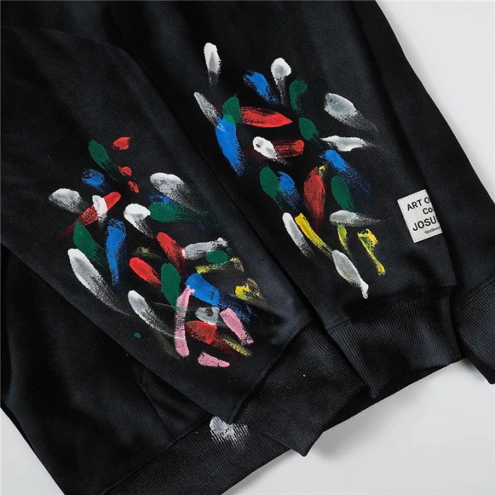 Gallery Dept. Center Logo Paint Splatter Hoodie "Black"