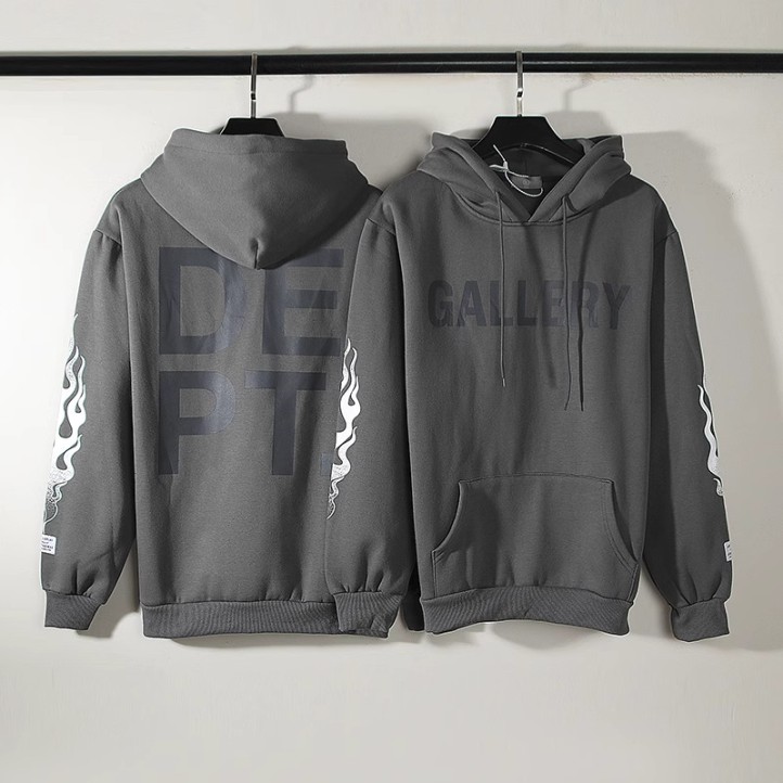 Gallery Dept. Flames Hoodie "Grey"