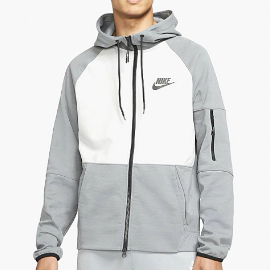 Nike Sportswear Full-Zip Hoodie "Grey/White"