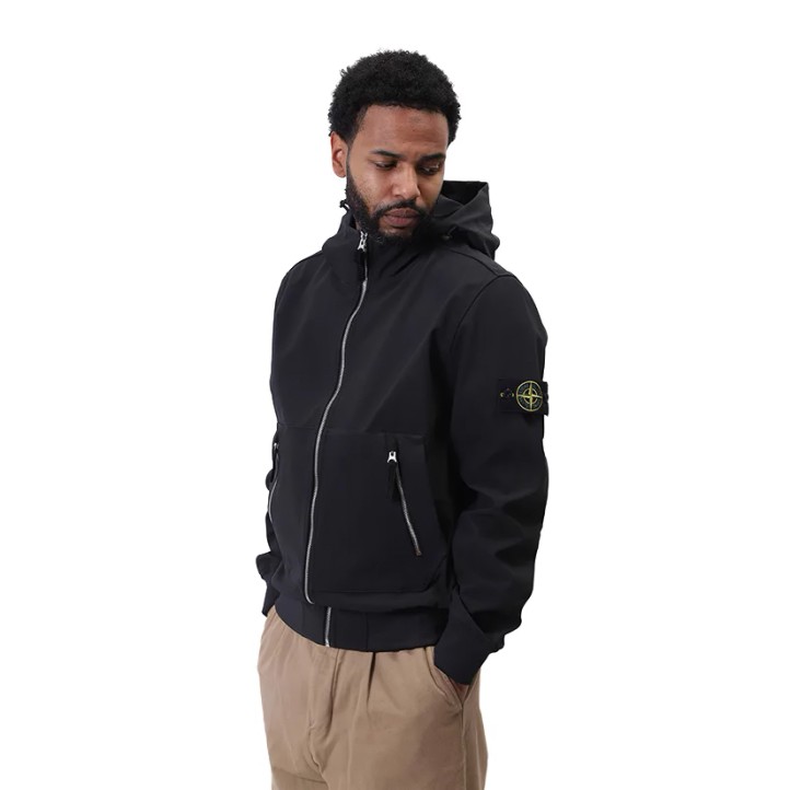 Stone Island 40727 Zip Up Hoodie "Black"