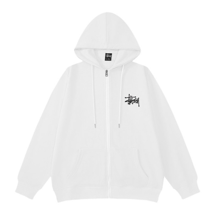Stussy Basic Full Zip Hoodie | White