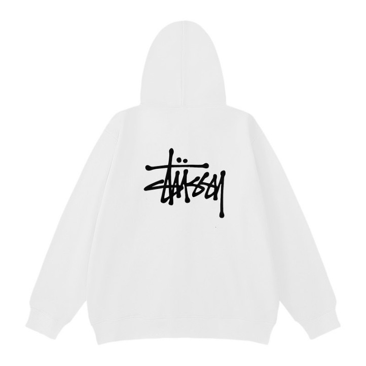 Stussy Basic Full Zip Hoodie | White