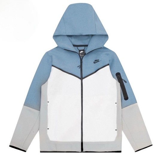 Nike Tech Fleece Full-Zip Hoodie | Blue/White/Grey