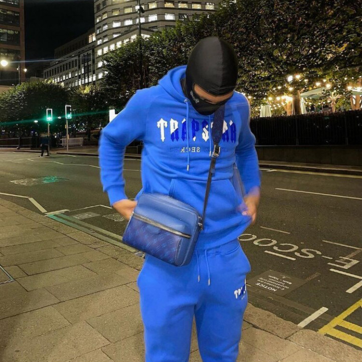 Trapstar Chenille Decoded Hoodie "Blue"