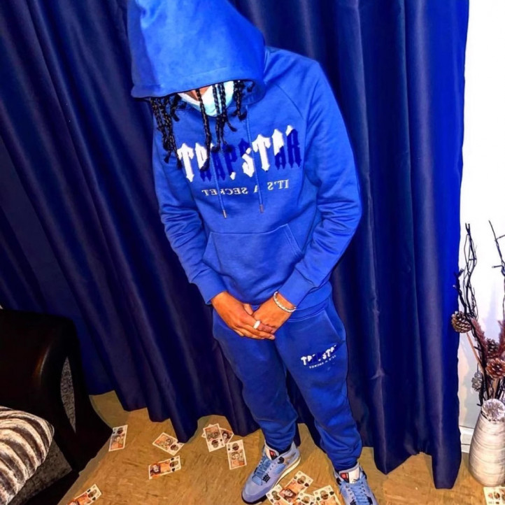 Trapstar Chenille Decoded Hoodie "Blue"