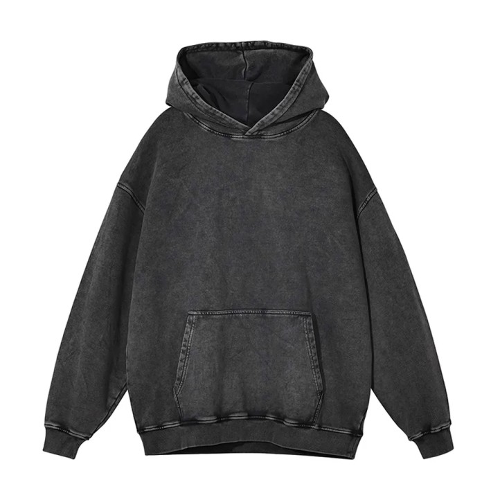 Vintage Washed Hoodie "Black"