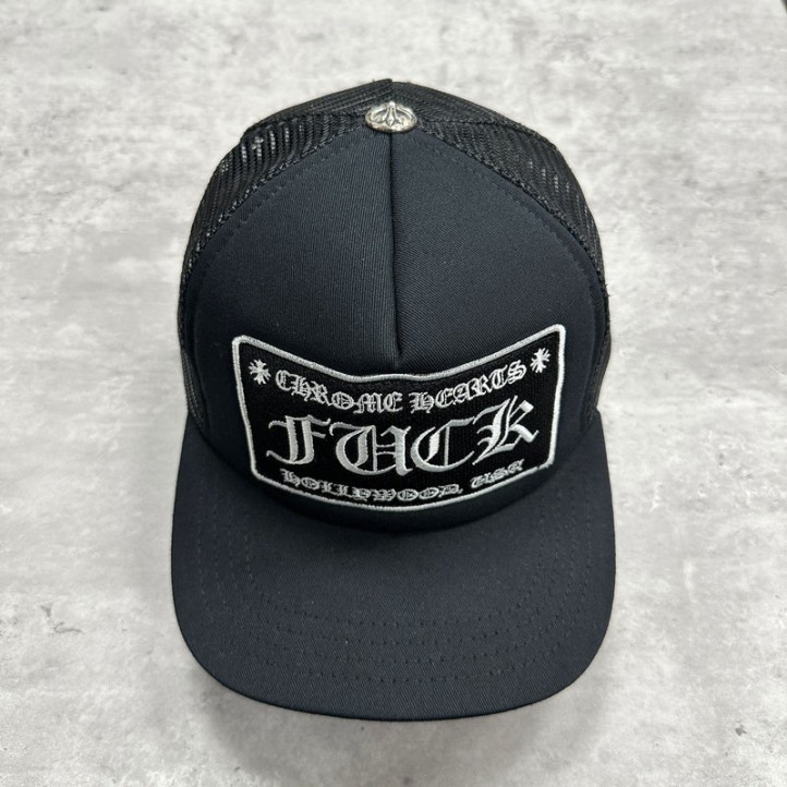 Chrome Hearts Fuck Hollywood Trucker Cap "Black"