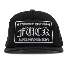 Chrome Hearts Fuck Hollywood Trucker Cap "Black"