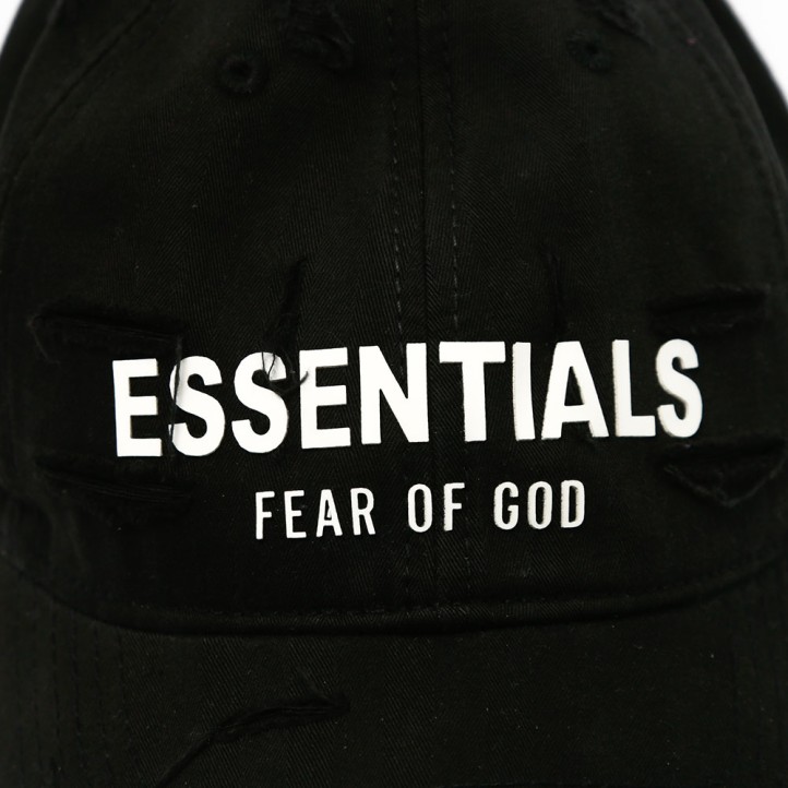 Fear Of God Essentials Ripped Cap | Black