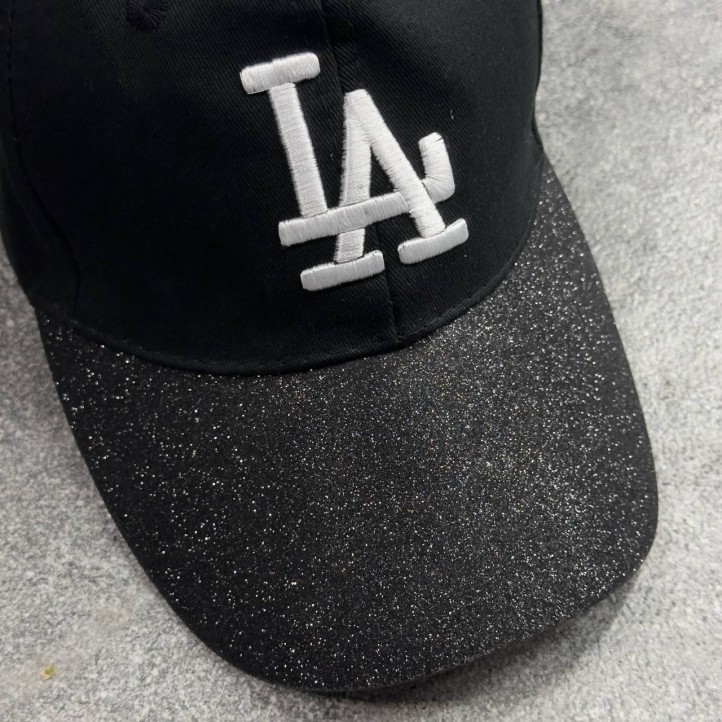 Los Angeles LA Rhinestones Cap | Black/White