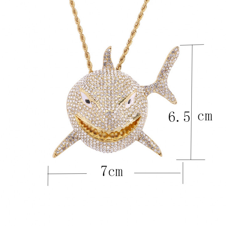 6ix9ine Shark Diamond Cuban Chain 50cm | Gold