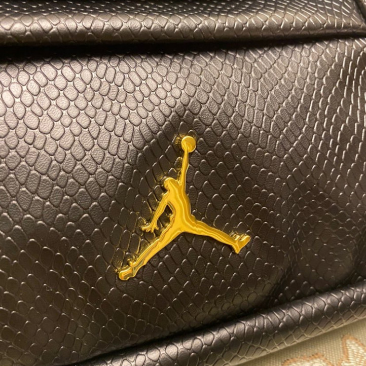 Air Jordan Leather Waist Bag | Black-Gold