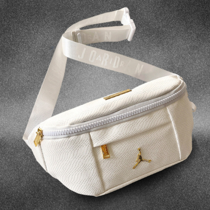 Air Jordan Leather Waist Bag | White-Gold