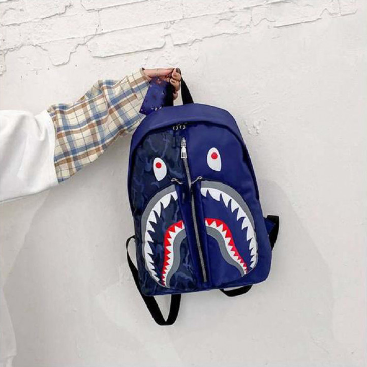 BAPE Shark School Backpack | Blue