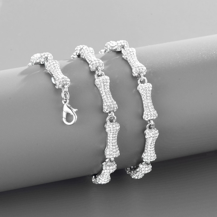 Bones Designed Diamond Bracelet | Silver