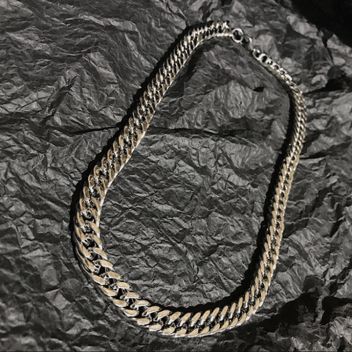 Cuban Link Chain | Silver 10mm 55cm | Titanium Steel