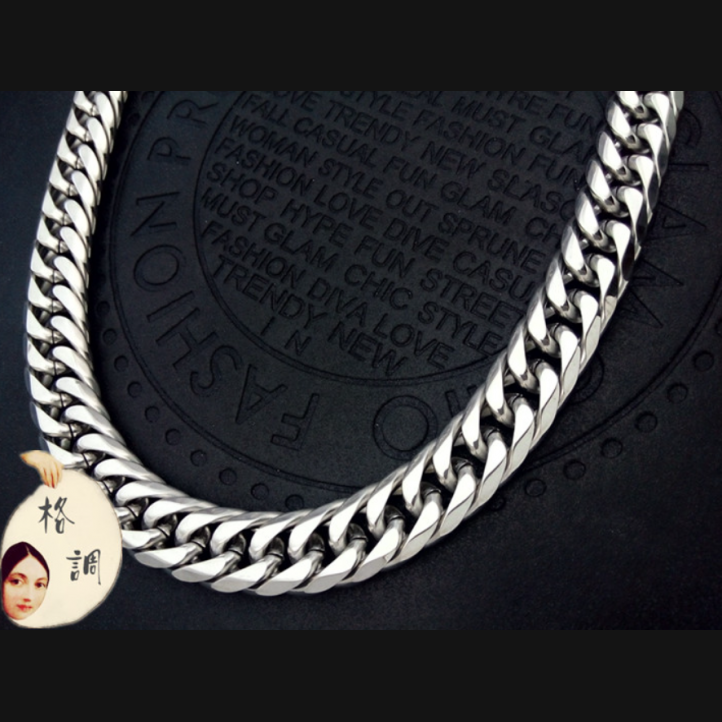 Cuban Link Chain | Silver 16mm 60cm | Titanium Steel