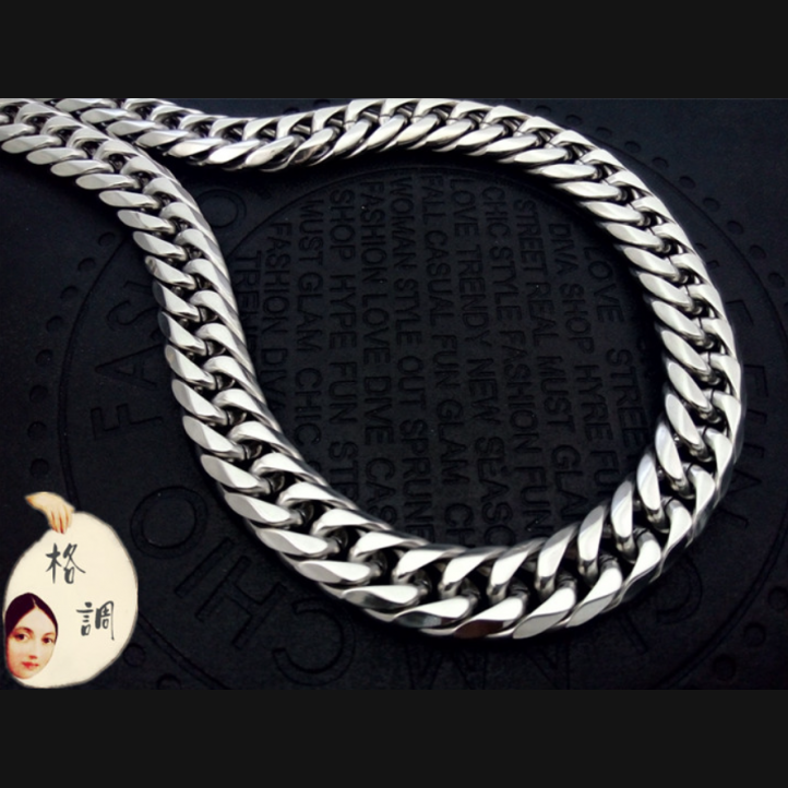 Cuban Link Chain | Silver 16mm 60cm | Titanium Steel