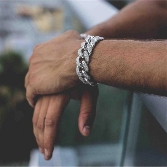 Miami Diamond Cuban Bracelet | Silver 12mm