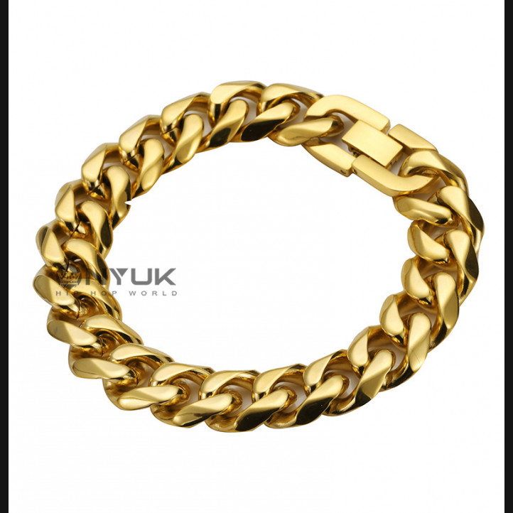Cuban Bracelet | Gold 15mm x 22cm | Titanium Steel