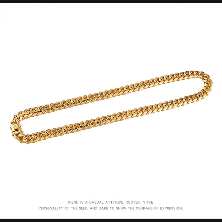 Cuban Link | Gold 12mm 60cm  | Titanium Steel