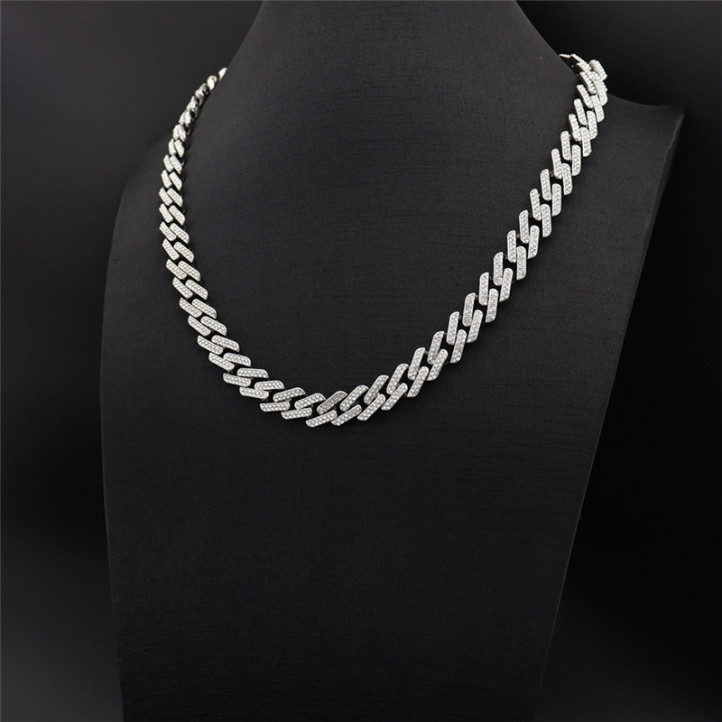 Diamond Straight Edge Link Chain | Silver | 13mm x 60cm