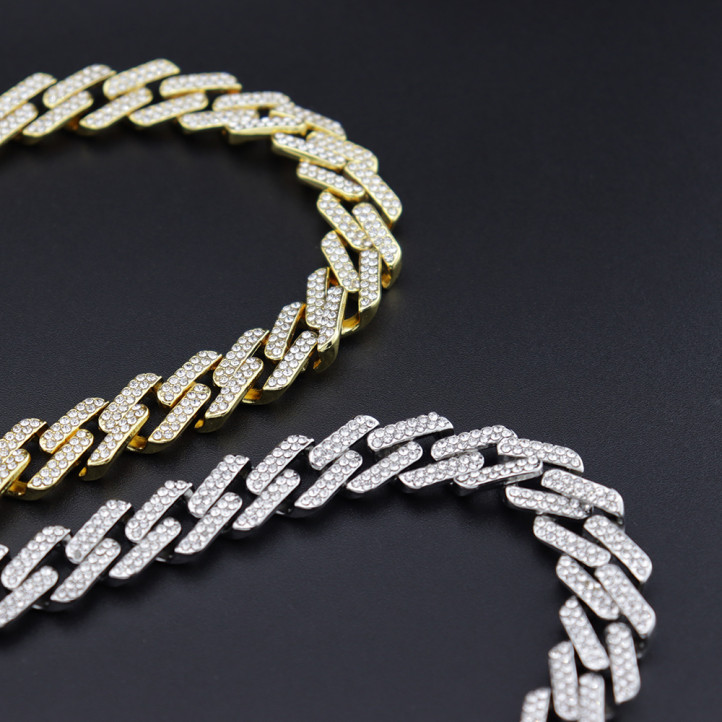 Diamond Straight Edge Link Chain | Silver | 13mm x 60cm
