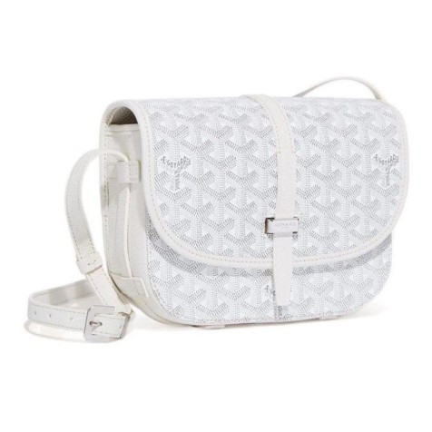 Goyard Goyardine Belvedere Messenger Bag | White