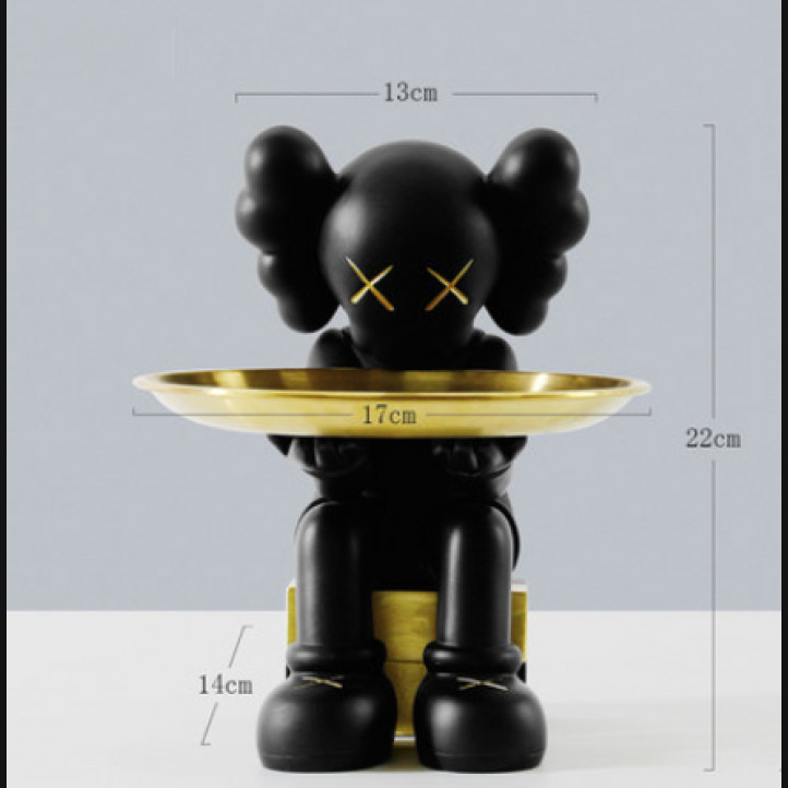 KAWS Holding Gold Plate Companion | Black 22cm