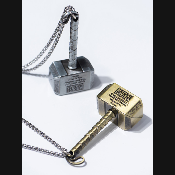 Marvel Thor Chain | Gold Pendant, Silver Chain | Titanium Steel