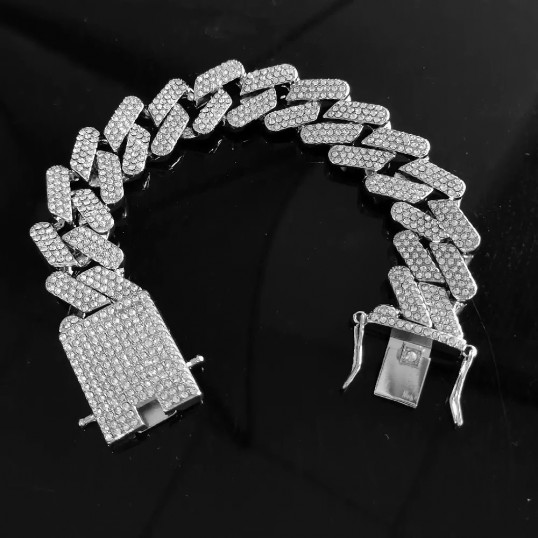 Diamond Chocker Prong Bracelet 18mm | Silver 