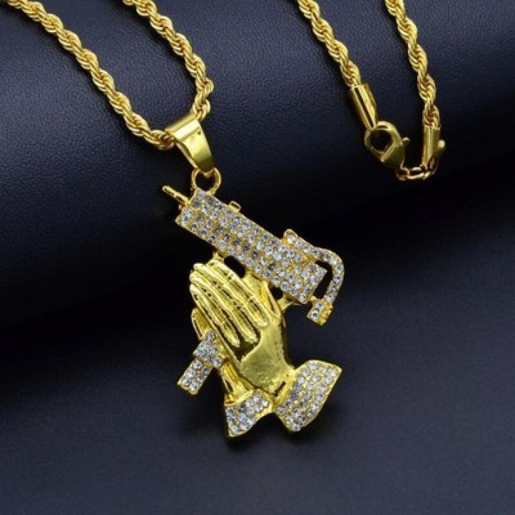 UZI Pray Diamond Chain | Gold