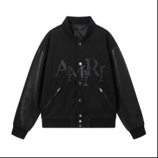 AMIRI Staggered Logo Varsity Jacket | Black