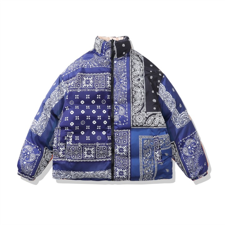 Oversized Bandana Double Sided Puffer Jacket