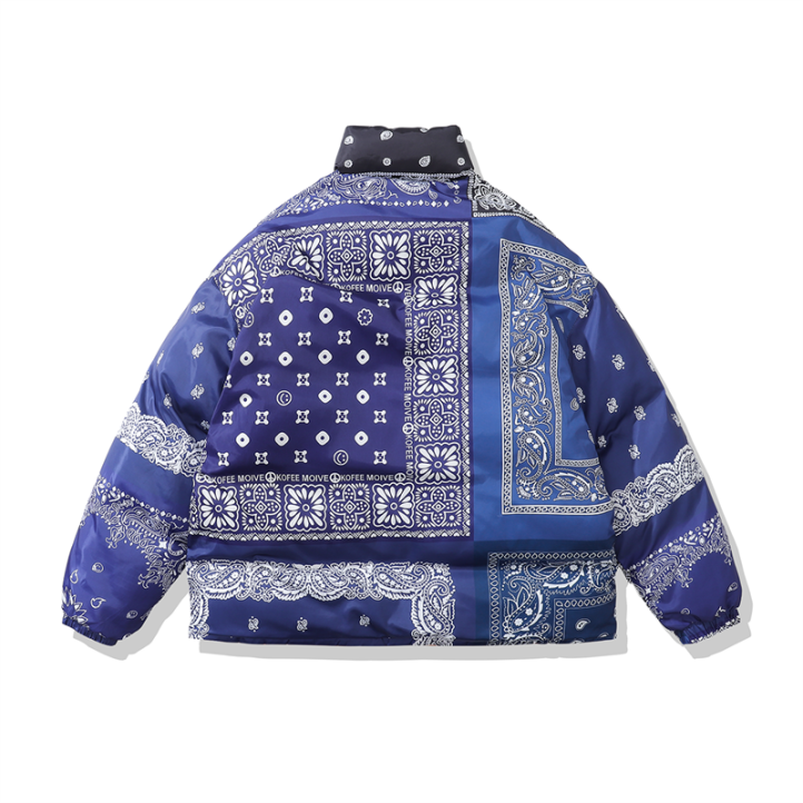 Oversized Bandana Double Sided Puffer Jacket