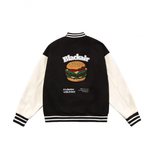 Black-Air Burger Varsity Jacket
