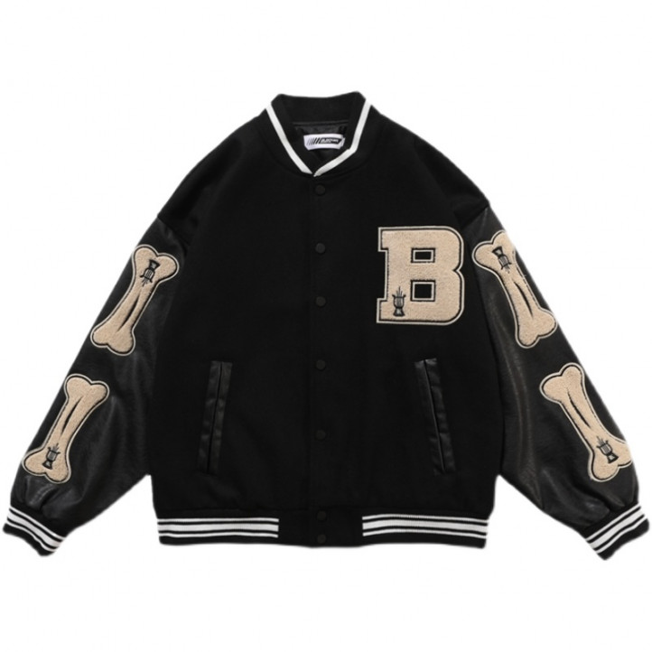 Bones Varsity Jacket | Black