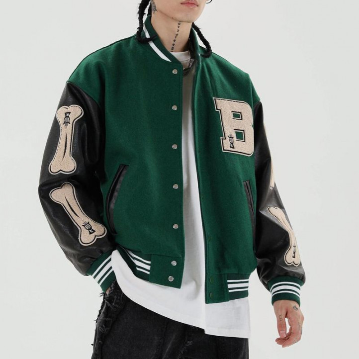 Bones Varsity Jacket | Green