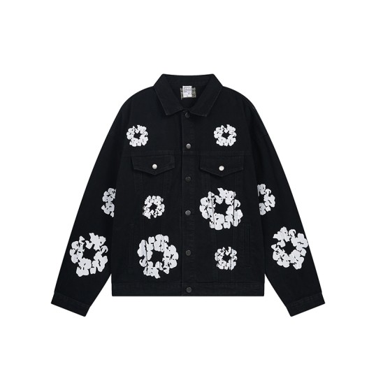 Denim Tears Cotton Wreath Denim Jacket | Black