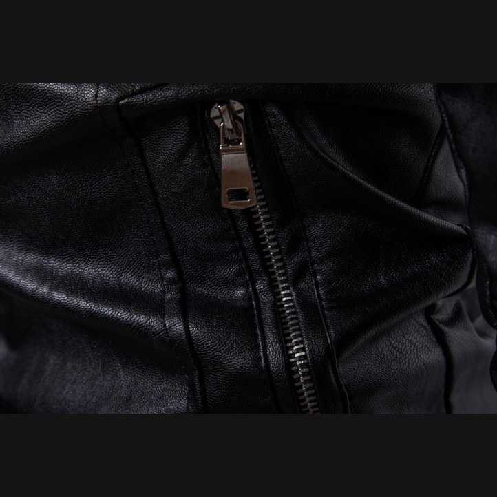 Leather Classic Vintage Biker Pleated Jacket
