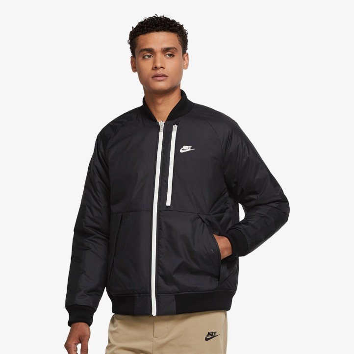 Nike Therma-Fit Legacy Reversible Bomber Jacket "Black/Grey"