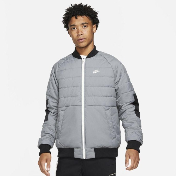 Nike Therma-Fit Legacy Reversible Bomber Jacket "Black/Grey"