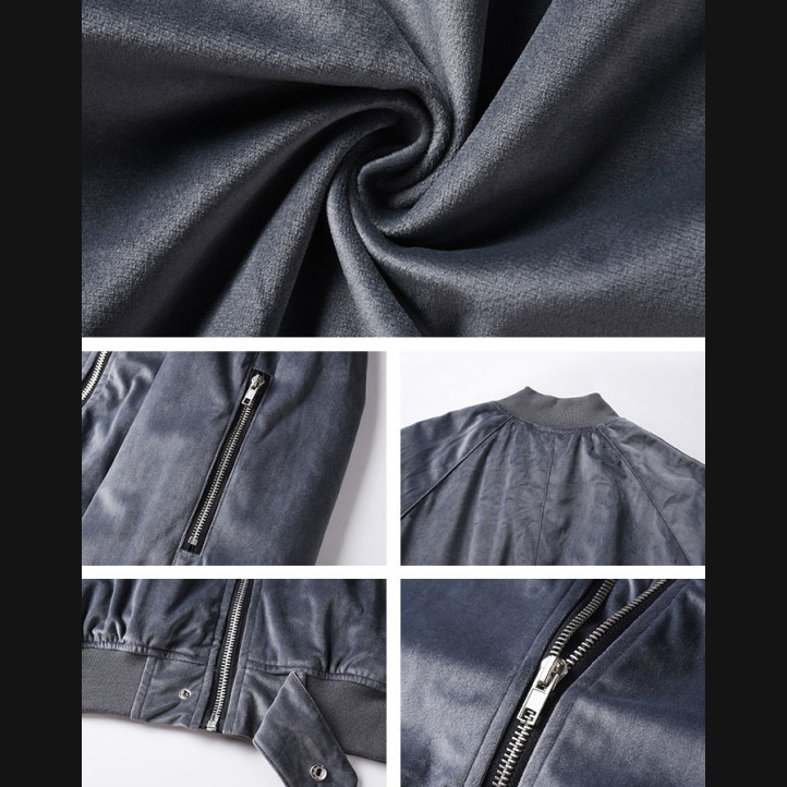 Represent Oversized Velvet Bomber Jacket | Grey