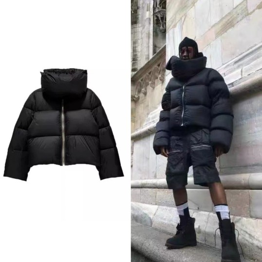 Rick Owens Design Funnel-Neck Padded Puffer Jacket | Black UNISEX