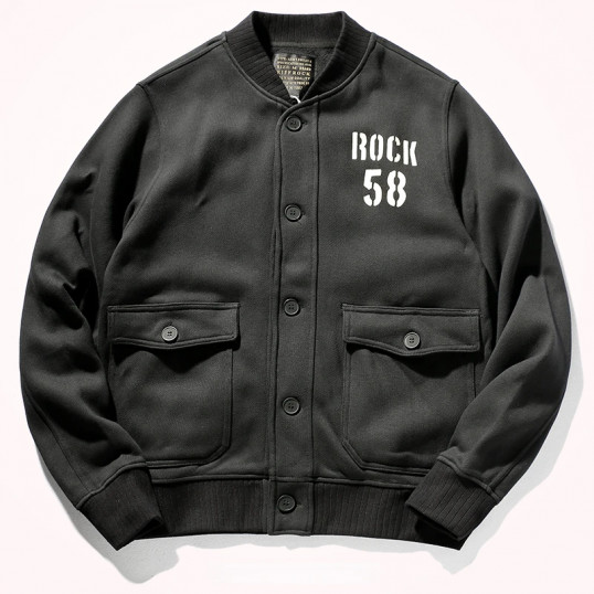 Rock 85 Retro Baseball Jacket "Black"